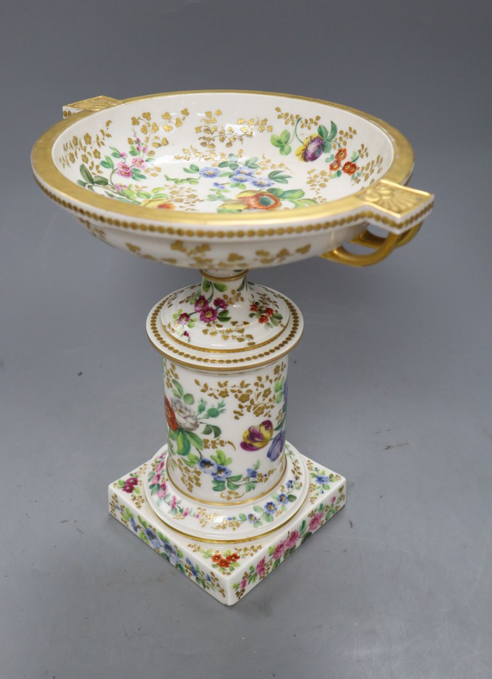 A 19th century Paris porcelain centrepiece bowl, height 27.5cm